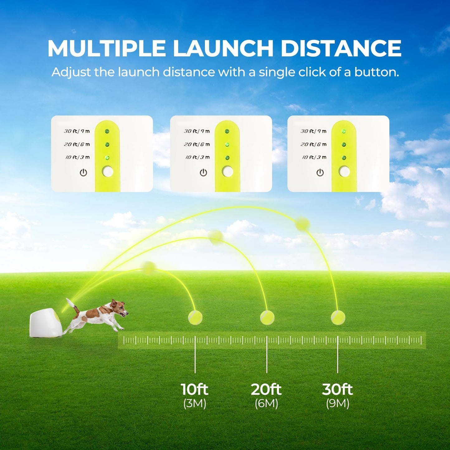 AFP Automatic Ball Launcher for Dogs Interactive Puppy Pet Ball Indoor Thrower Fetch Machine, 3 Balls Included (2 inch) for Small to Medium Dogs