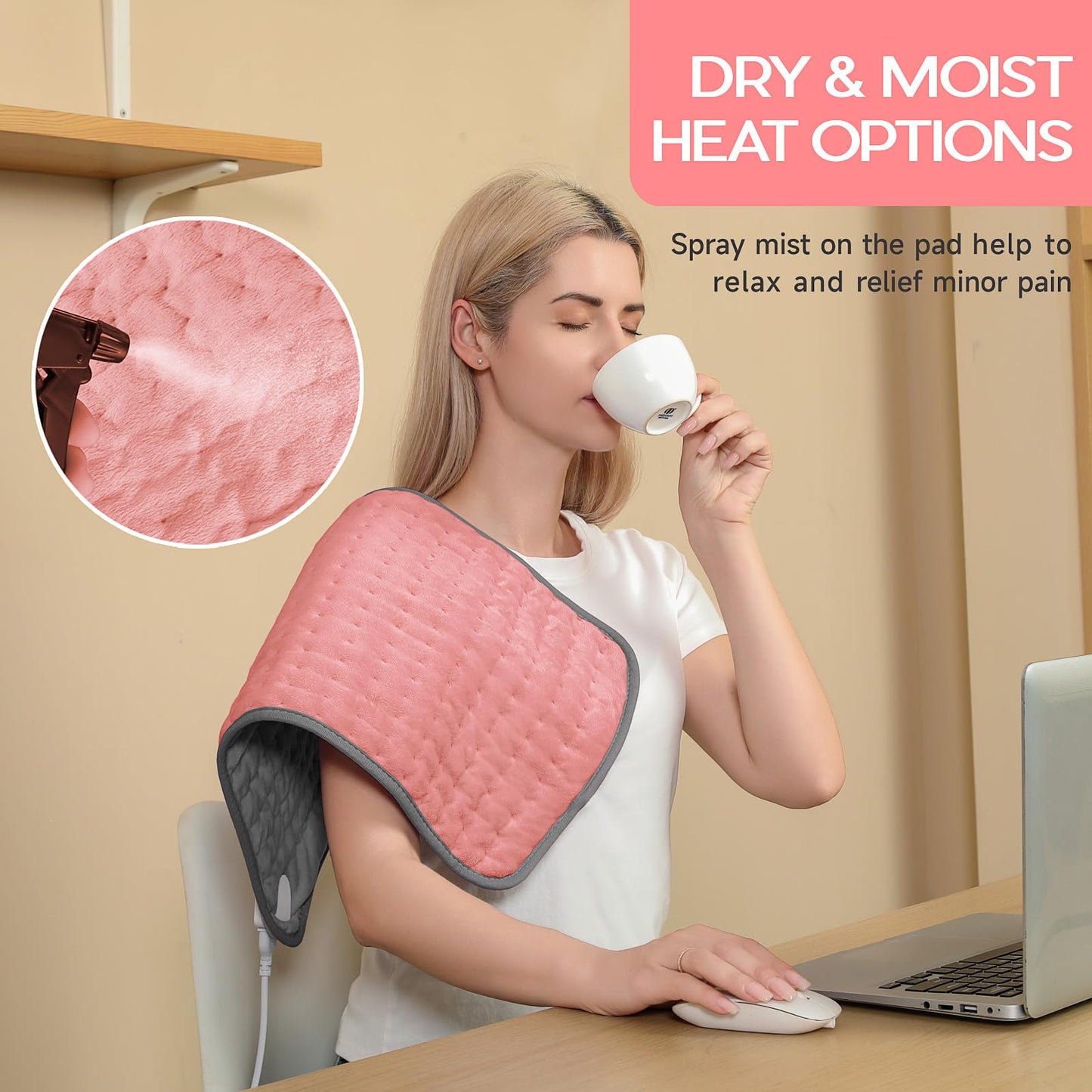 Large Heating Pad for Back Pain Relief, Electric Heating Pad for Neck and Shoulders, Auto Shut Off, Fast Heat, Christmas Gifts for Women Men, Birthday Gifts for Mom Dad (17'' x 33)