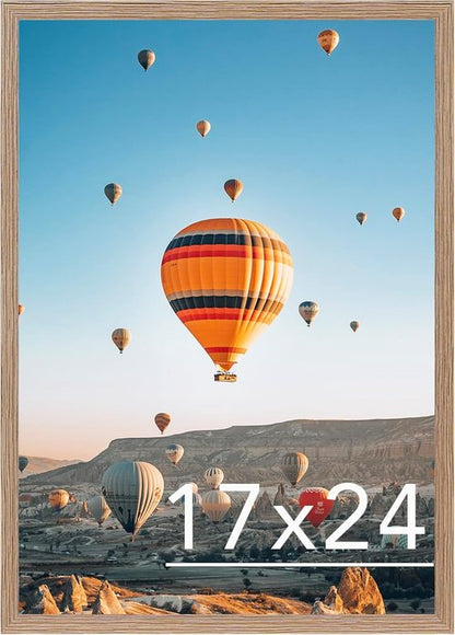 JCJMY 17x24 Rustic Brown Picture Frame - Versatile Wall Hanging for Horizontal & Vertical Photos