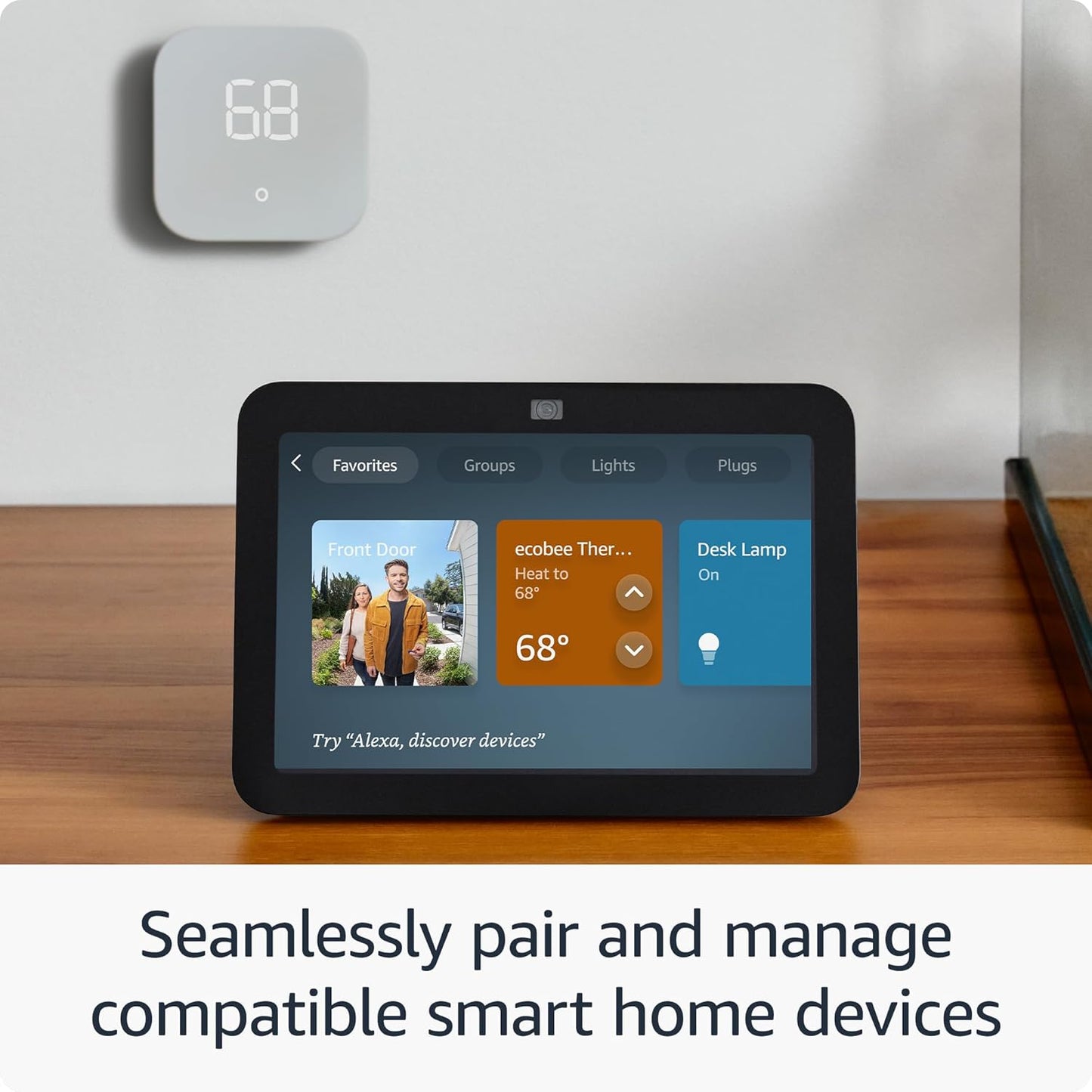 Amazon Echo Show 8, With Spatial Audio, Smart Home Hub, ideal for open living spaces, includes Alexa, Charcoal