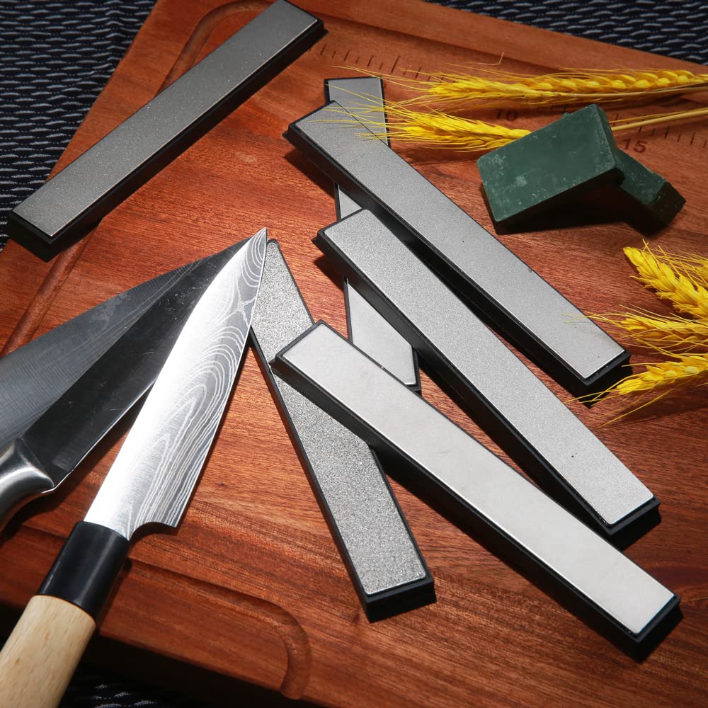 Value pack Diamond Knife Sharpening Stones kit diamond plates Kit Sharpen Knife blades sharp Surface flat Must-haves for Ruixin type sharpeners (#80#200#400#500#600#800#1000#1500#2000#3000)