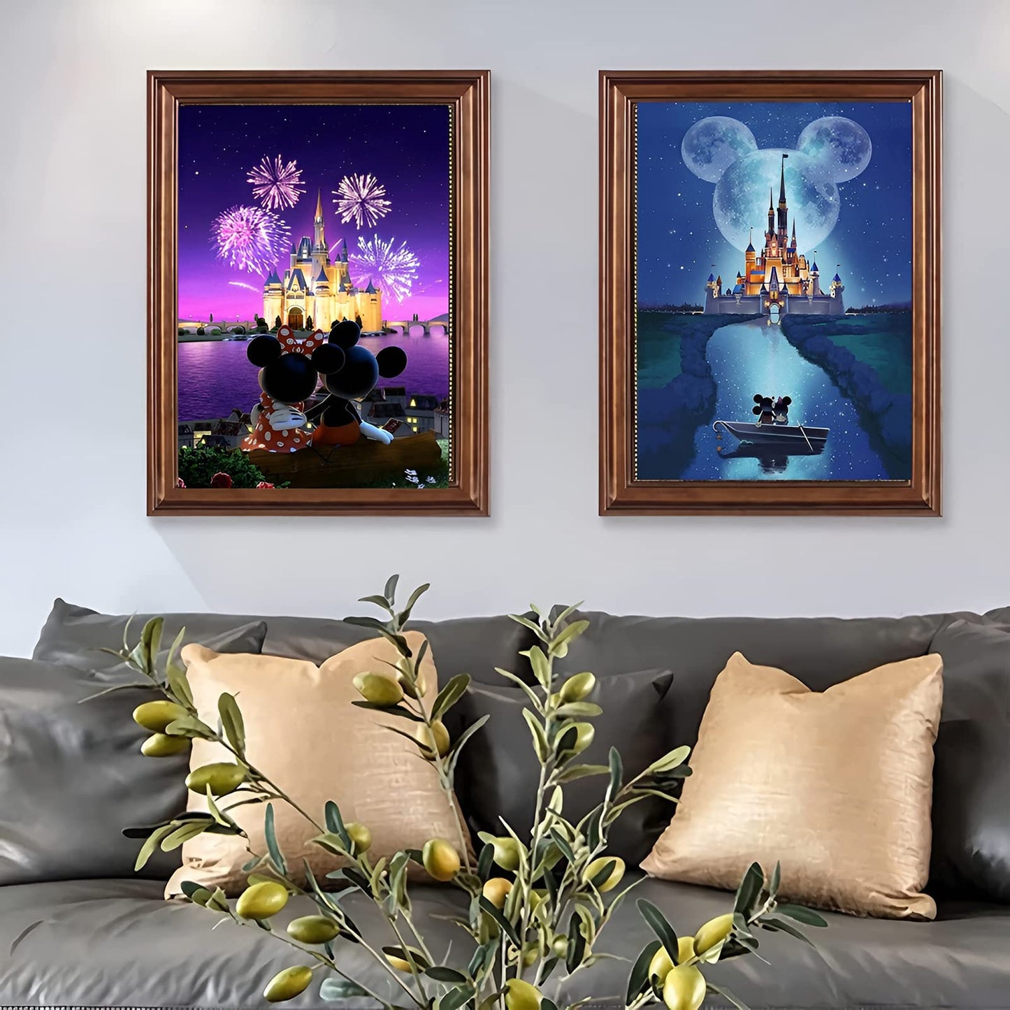 Ecdivjs 2 Pack Diamond Painting Kits Cartoon for Adults,Diamond Art Kits Cartoon for Adults,Cartoon Castle Gem Art Kits for Adults for Gift Home Wall Decor(12x16 inch)