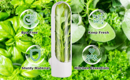 Herb Saver for Refrigerator - Fresh Herb Keeper Pod Containers, Keeps Vegetables Fresh for 2-3 Weeks