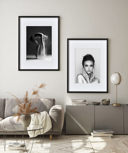 Yaetm 16x20 Frame Matted to 11x14 Set of 4, Solid Wood Black Picture Frame 16x20 for Photos, Posters & Art Prints, Wall Gallery for Horizontal and Vertical Wall Mount (4 pack, Black)