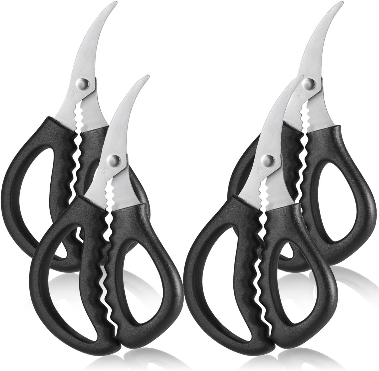 4PCS Seafood Scissors - Stainless Steel Crab Scissors for Kitchen, Multifunctional Tools for Fish, Crab, Shrimp, Lobster