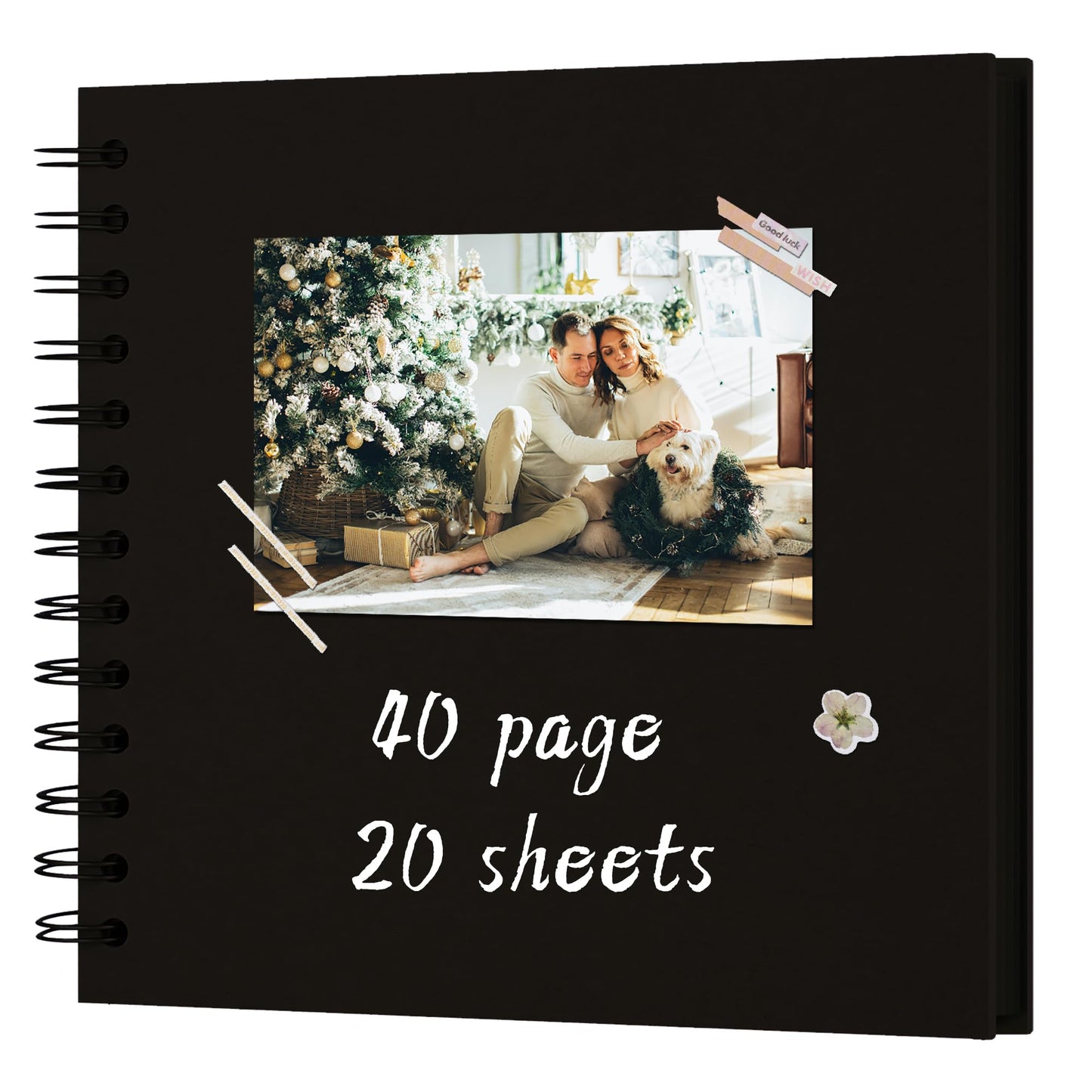 DIY Scrapbook Album 10x10 Inch 40 Pages (20 Sheets) – Hardcover Kraft Paper Photo Book, Blank Memory Scrap Book for DIY Crafts, Wedding, Anniversary, Black