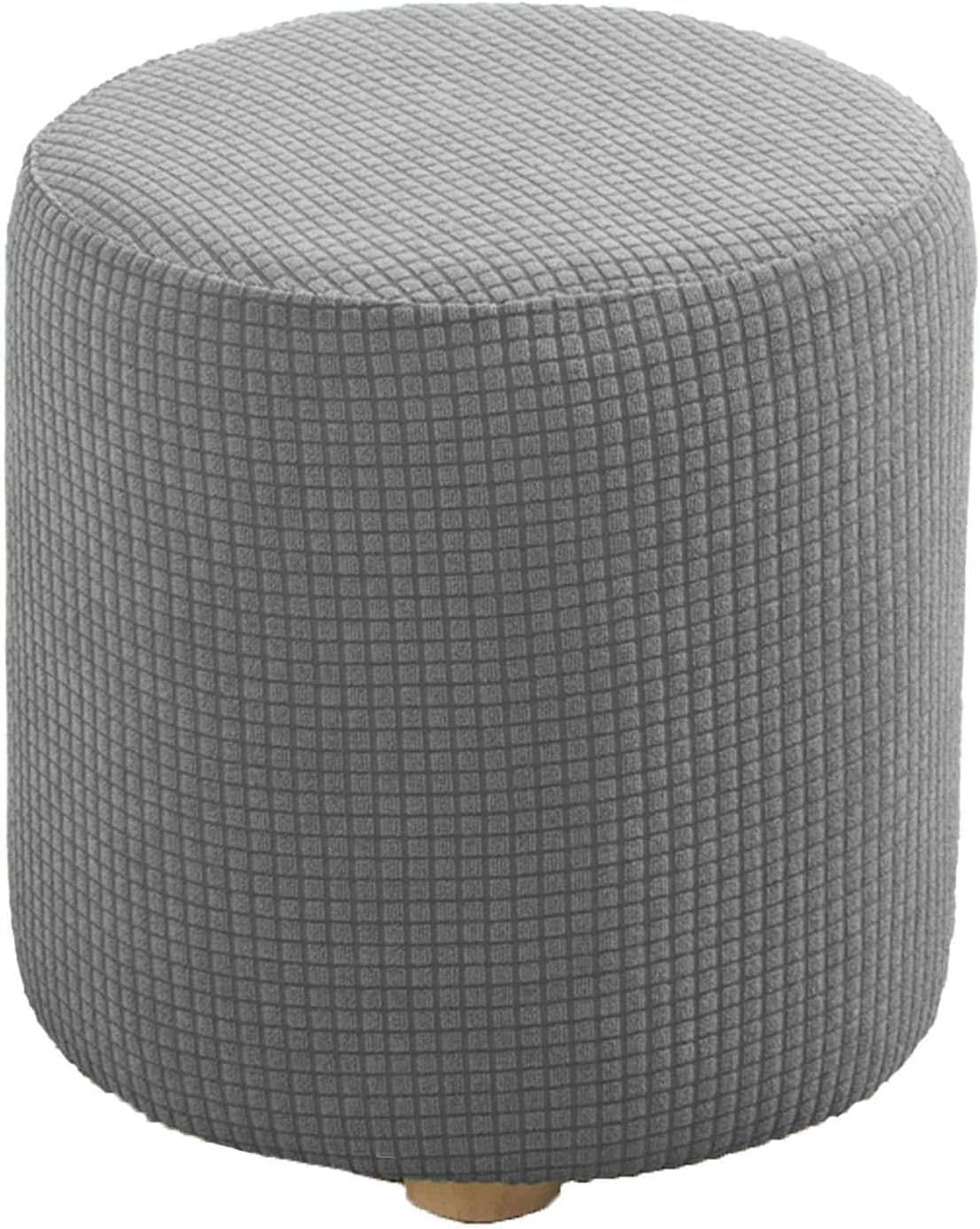 HYGPP Washable(C,20x20IN) Round Ottoman Slipcover Cover Outdoor Small/Large Footstool Protector Covers Stool Ottoman