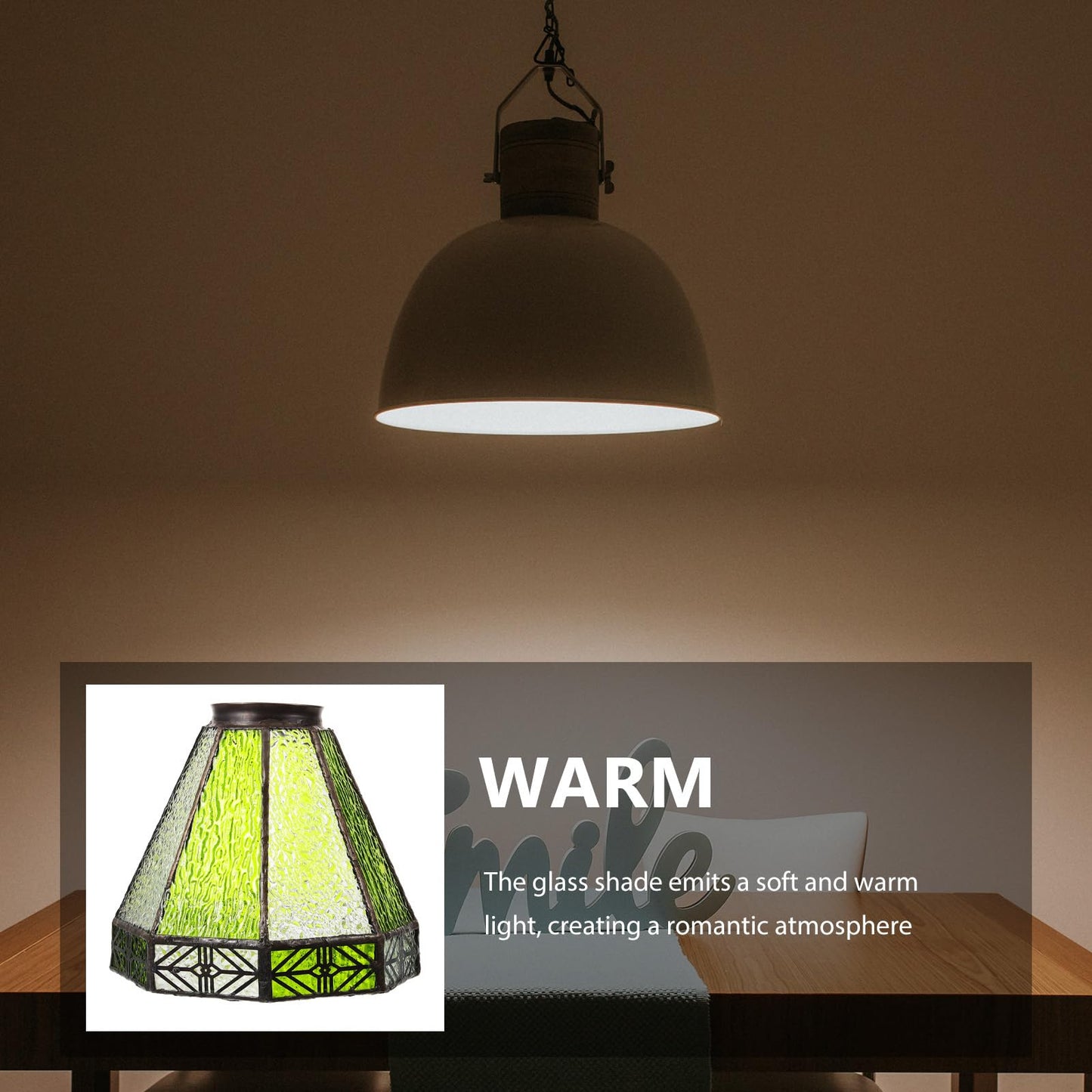 OSALADI 5.51 Inch Glass Lamp Shade Replacement Mediterranean Style Pendant Light Cover for Restaurant Bar Decoration