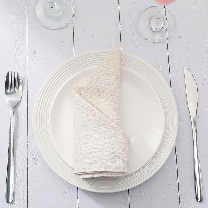 Mixweer Set of 40 Beige Cloth Linen Napkins Bulk Reusable Cotton Dinner Napkin 16 x 16 Inch Washable Pastel Soft Table Napkins for Wedding Dinner Hotel Restaurant Event Party