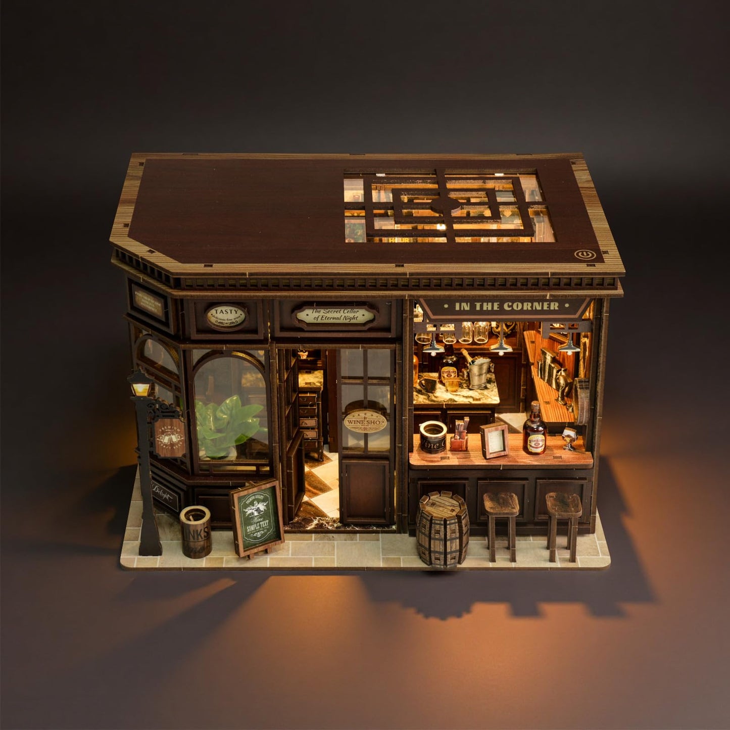 SUNNINO Book Nook Kits for Adults - DIY Miniature Bookshelf Insert with LED Lights, Creative Craft Book Nook Kits for Adults, Fantasy Corner Tavern Diorama Room Decor, Gift for Book Lovers