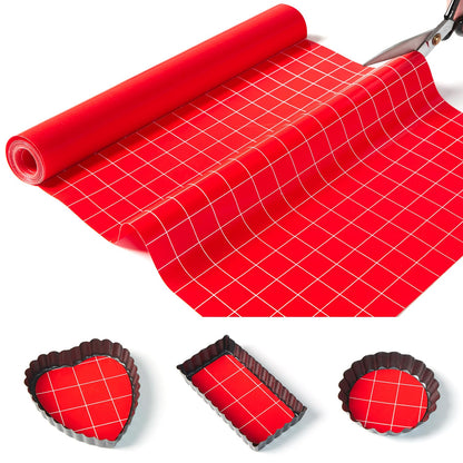 EuChoiz Silicone Baking Mat Roll 16IN*5FT Free Cutting, Non-Slip Pastry Mat, Non-Stick Reusable Air Fryer Liner, Oven Liners, Freeze Dryer Mat, Easily Cut to Size Fit All Ovens Pans Tins Dishes