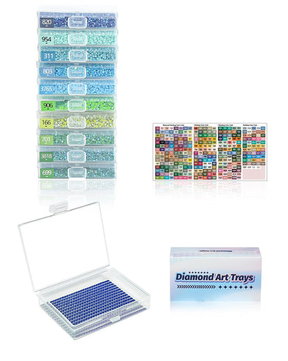 YBUTVY Diamond Art Trays with Lids, 10PCS Diamond Painting Trays with Lids ＆ Diamond Art Storage, Gift Box Diamond Painting Accessories for Diamond Art Beads