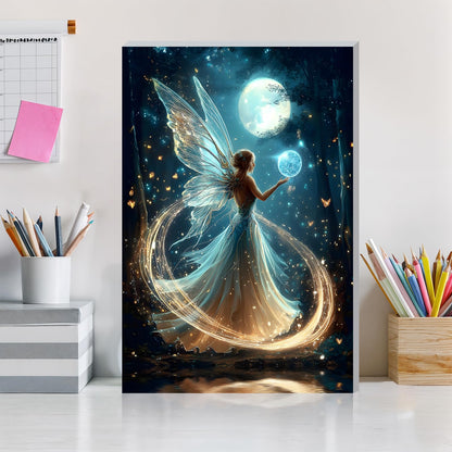 DOMROM Framed Paint by Numbers Kit for Adults, Fairy DIY Paint by Number Kits on Canvas, Easy Canvas Painting by Numbers for Home Wall Decoration Gift 8x12 Inch