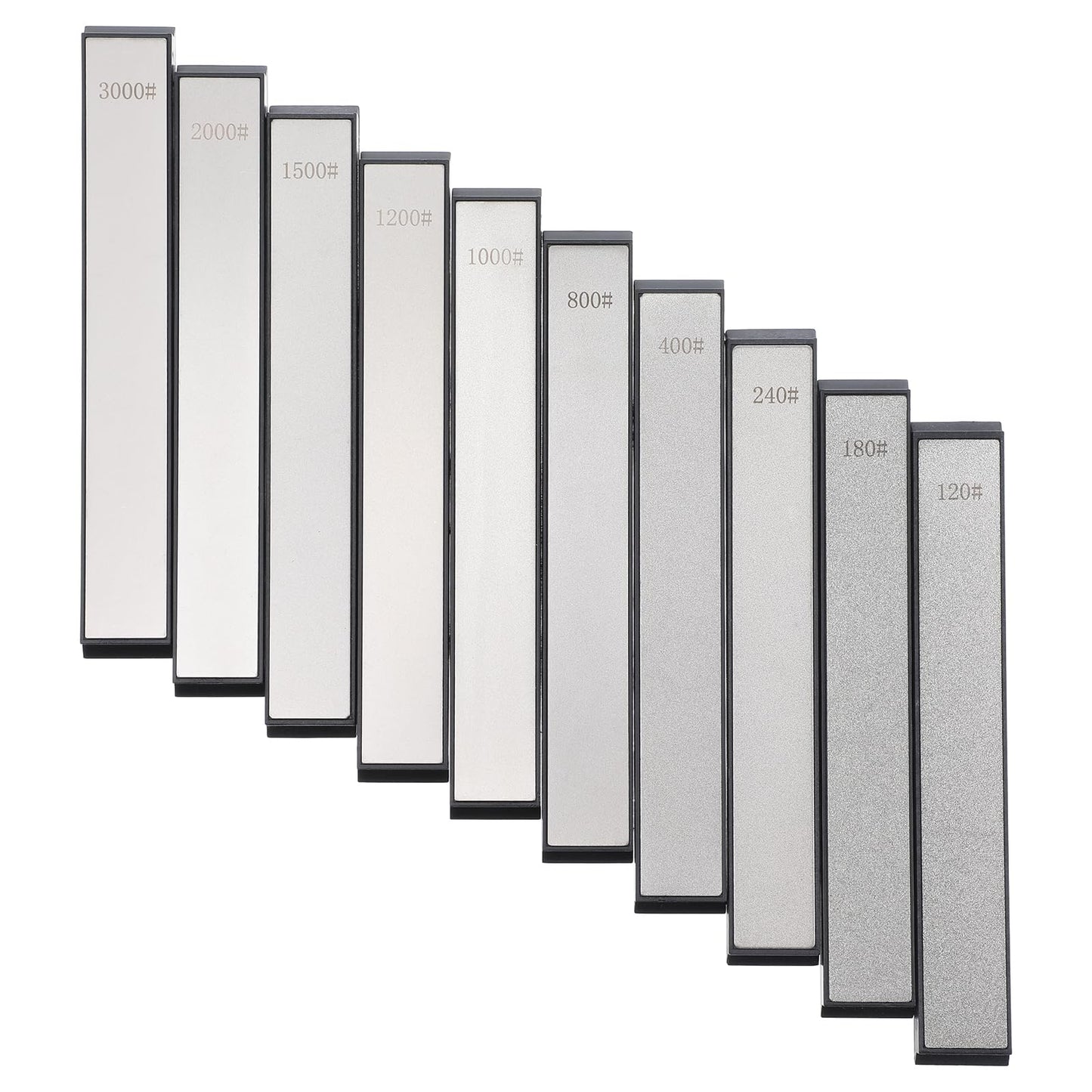 10 PCS Diamond Knife Sharpening Stones Set – 120# to 3000# Grit, Professional Whetstone Kit for Ruixin Sharpeners & Handheld Use – Non-Slip Base, Durable Diamond Plates for Kitchen & Outdoor Tools