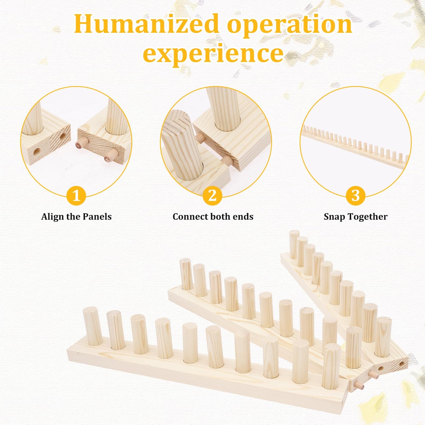 46" Chunky Blanket Frame, No Needle and Adjustable Size Hand Knitting Kit Portable Extra Large Weaving Blanket Maker Craft Kit for Home Decor