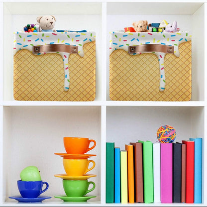 15x11x9.5inch Ice Cream Cone Storage Bin - Large Canvas Basket