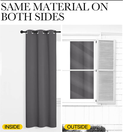 NICETOWN Blackout Curtains - Energy Saving Thermal Insulated Draperies | 55" x 110", Grey, 1 Pair