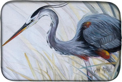 Caroline's Treasures Blue Heron Frog Hunting Dish Drying Mat for Kitchen Counter, 14 x 21", Multicolor