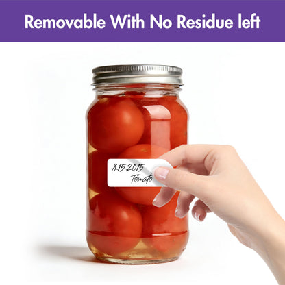 1000 Removable Food Labels, Water/Oil/Tear Resistant Blank Stickers with Perforation Line for Food Containers, Freezer, Fridge, Jars, Pantry, Organization (1” x 2”)