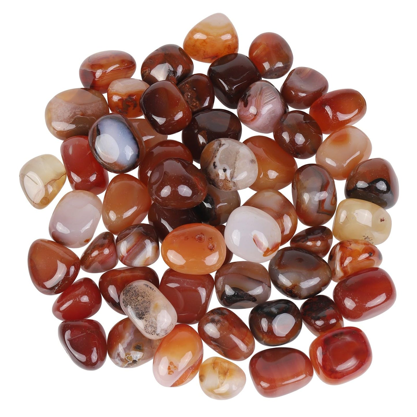 SUNYIK Tumbled Polished Stones, Irregular Rock Crystal for Tumbling, Cabbing, Agate 1 Pound(About 460 Grams)