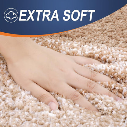 OLANLY Bathroom Runner Rug - Extra Soft Microfiber Mat, Quick-Dry & Washable, 59x20 Inches, Beige