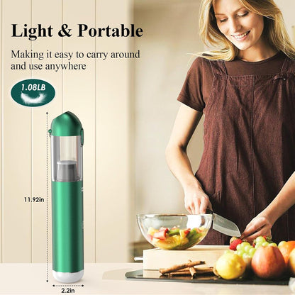 Minthouz 17000Pa Handheld Car Vacuum - 120W Cordless Vacuum Cleaner with LED/SOS Light