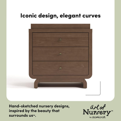 Storkcraft Santorini 3 Drawer Chest with Changing Topper (Hazelnut) – GREENGUARD Gold Certified, Award-Winning Premium Wood Dresser for Baby & Kids Bedroom with Interlocking Drawer System