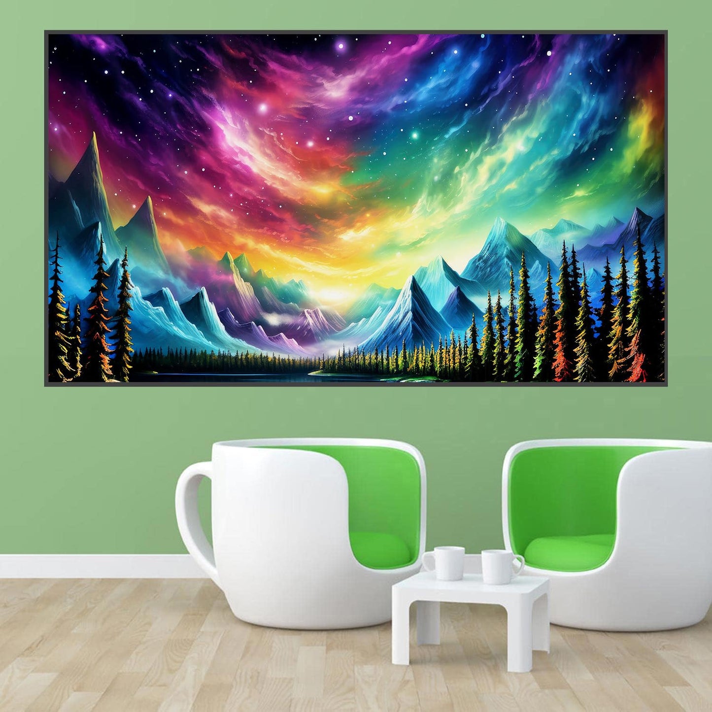 ijbnhd 5D Large Diamond Painting Kits for Adults, 5D Mountain Extra Large Diamond Art Kits, Full Drill Crystal Rhinestone Aurora Gem Art Home Wall Decor Gift(28X 16inch)