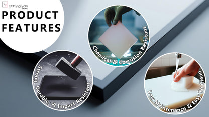 Natural HDPE Sheet. Starboard Texture, Marine Board, Cutting Board, High Density Polyethylene Plastic Sheet, DIY Project Material. Nominal Cut +(-) 1/8". Fabricated in USA. 24" x 48" (3/4" Thick)