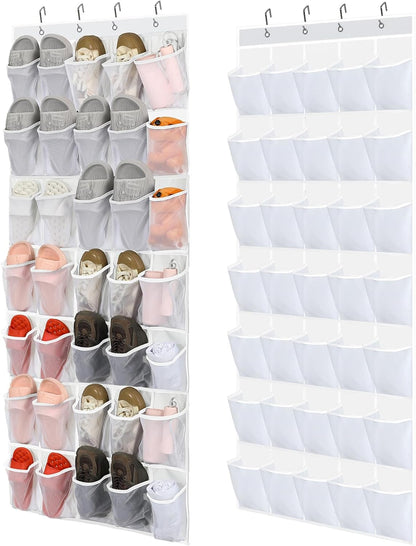 2 70 Closet 35 Windyun Pcs Large over The Door Shoe Organizer Hanging Shoe Rack for Holder Pure Mesh Pockets Back