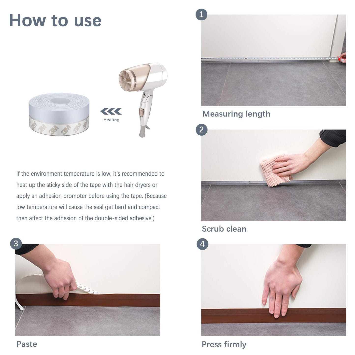 TAROSE Weather Stripping, Silicone Door Seal Strip Door, Window, Transparent 16 Feet Long (Width 25mm)