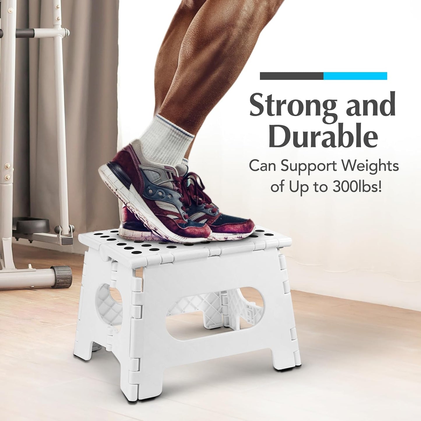 8 Inch) Handy Laundry Folding Lightweight Step Stool - Sturdy Enough to Support Adults and Safe Enough for Kids - Opens