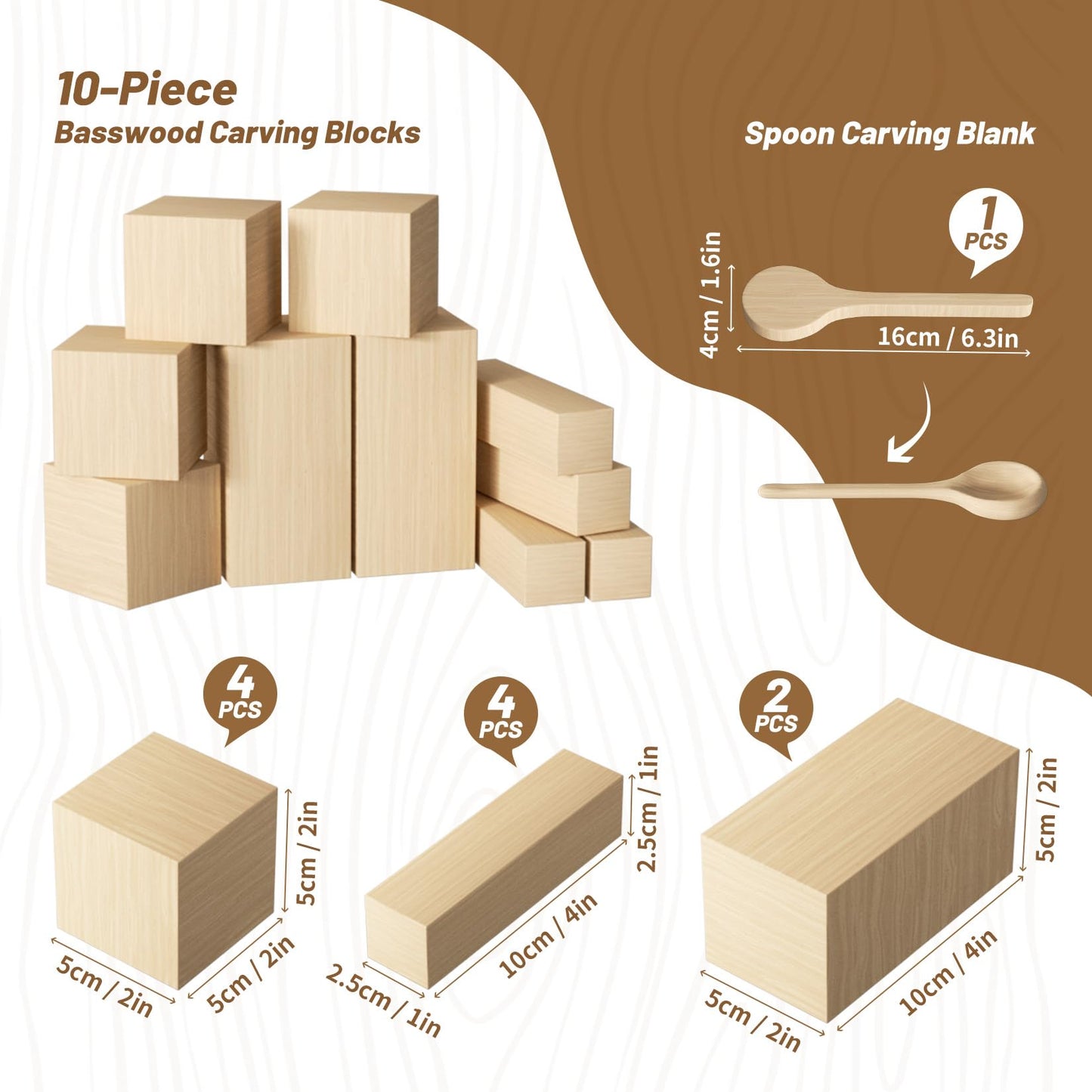Wood Carving Kit, Wood Carving Tools Set with Carving Knives Detail Knives Basswood Blocks Gloves Polishing Compound Coloring Set, Wood Whittling Kit for Beginners DIY Hobbies for Adults