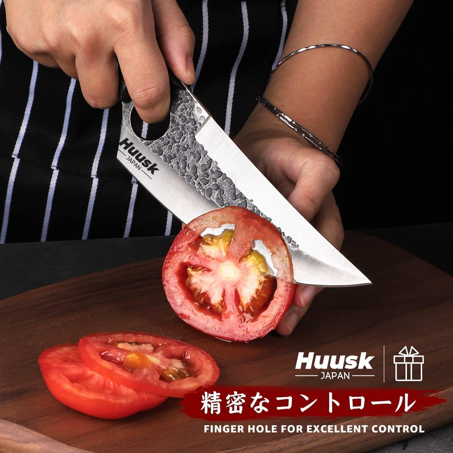 Huusk Viking Knife with Sheath Boning Knives for Meat Cutting, Caveman Ultimo Knives Hand Forged Full Tang Knives for Kitchen or Camping Christmas Gift for Men and Women