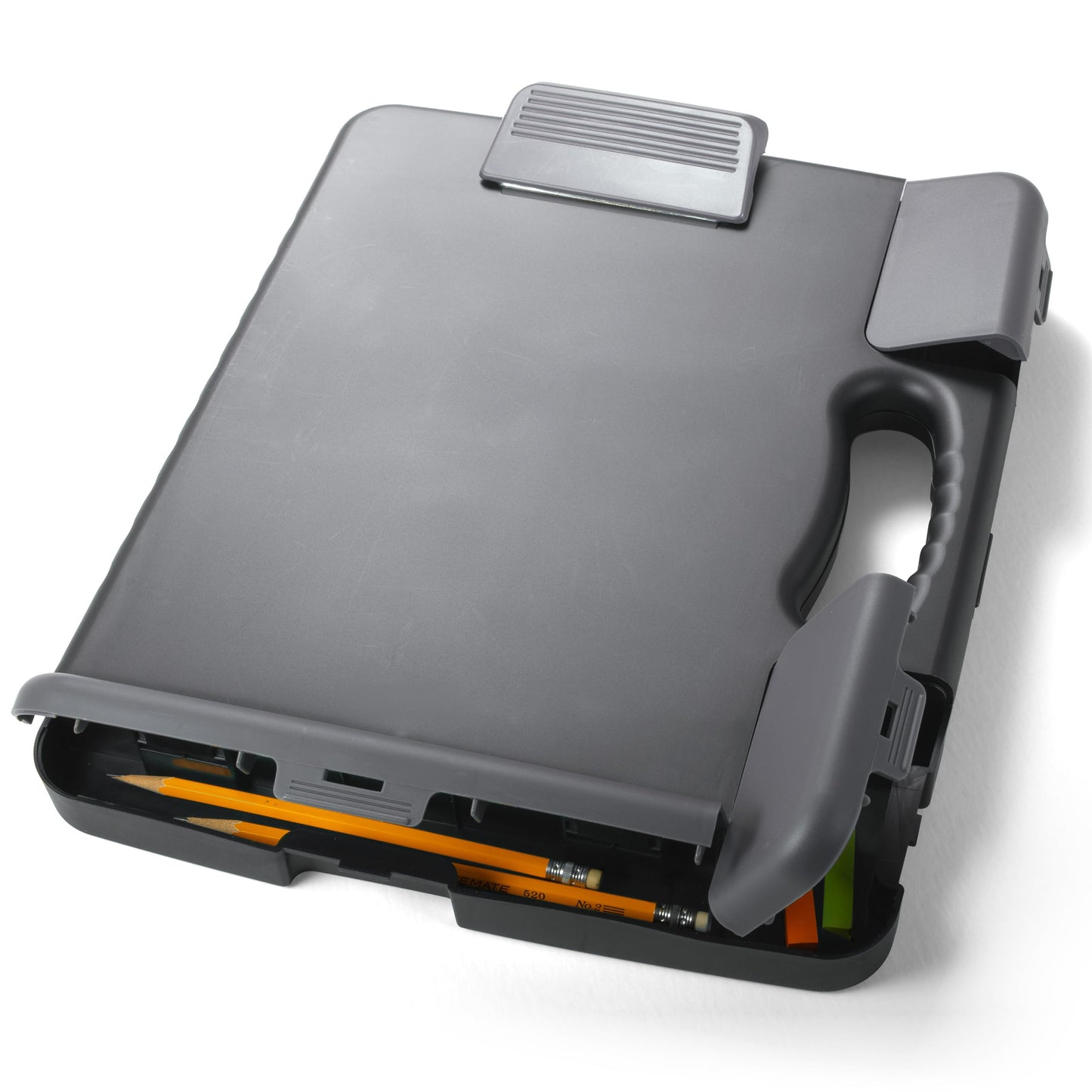 Officemate Portable Clipboard Storage Plastic Case for A4 Sizes, Charcoal (83301),11-3/4"w x 1-1/2"d x 14-1/2"h