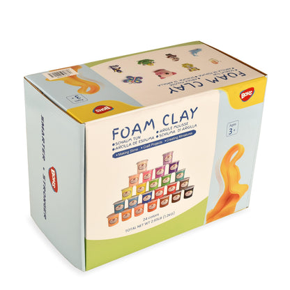 BOHS Air Dry Clay for Kids, 24 Colors Foam Modeling Clay Kit with Sculpting Tools & Tutorial (2.65 lb) - Arts and Crafts DIY Gifts for Girls & Boys Ages 4-12