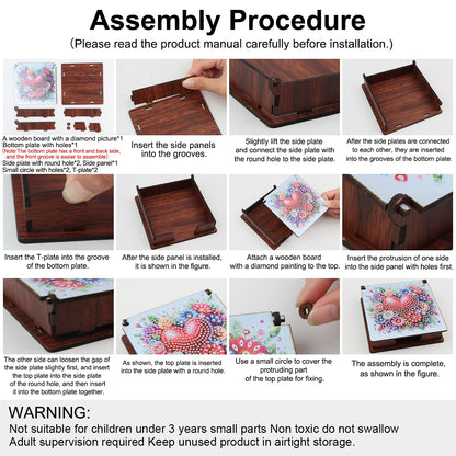 JISHSHAY Diamond Painting Note Box Sea Wave Diamond Art Sticky Note Holder Gem Art Notecard Box Gem Painting Mosaic Kits for Adults Embroidery Kit Memo Pad Holder, Contains 160 Sheets of Paper