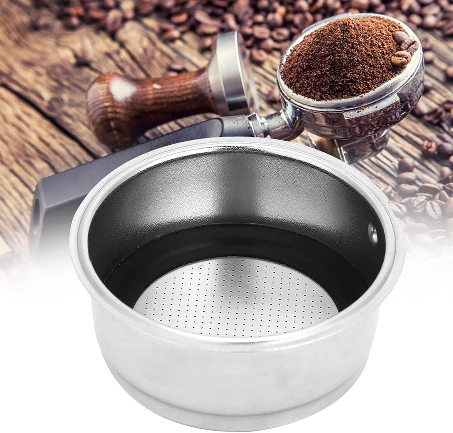 Stainless Steel Coffee Filter, 51mm Cafe Filter Baskets, Strainer Espresso Filters, Pressurized Porous Basket, Reusable