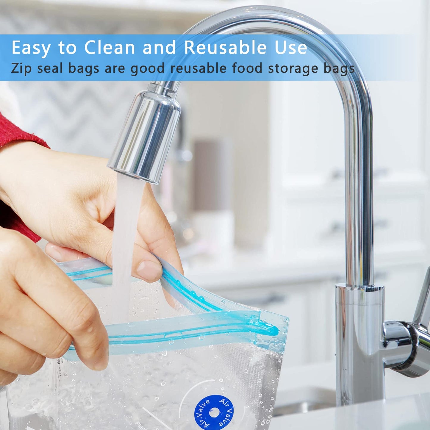 MOMODA Sous Vide Cooking Bags - Set of 40 | BPA-Free Reusable Vacuum Seal Bags with Air Valve for Joule and Anova Cookers | Freezer Safe Vacuum Food Storage Bags with Upgraded Hand Pump Included
