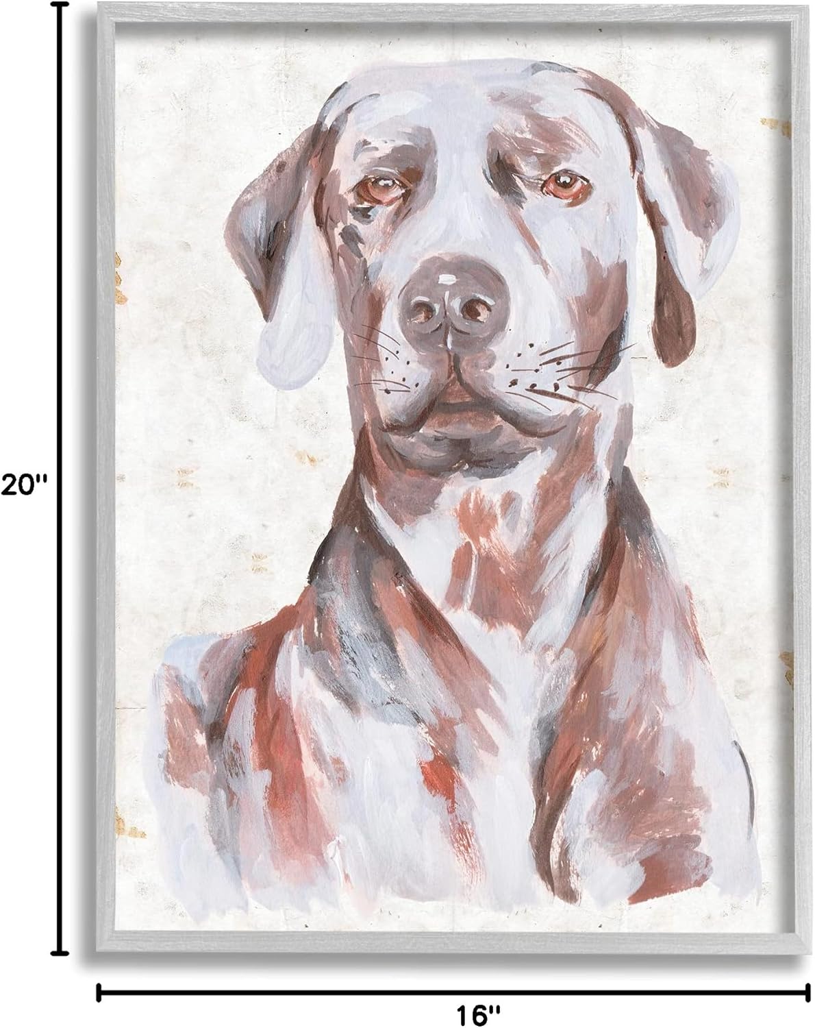 Stupell Industries House Dog Pet Portrait: Labrador Soft Tone Painting by Melissa Wang, Gray Framed Wall Art (16 x 20)