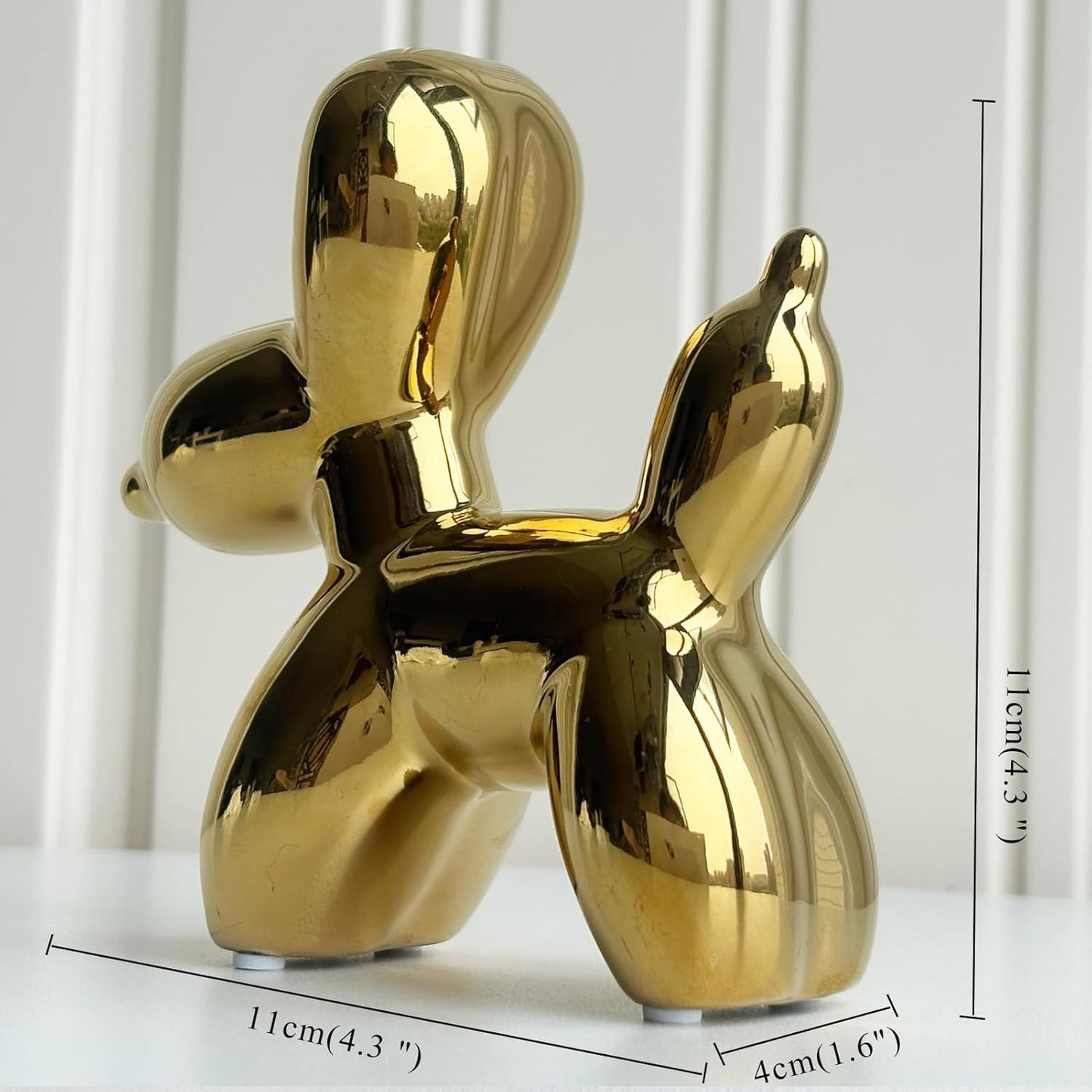 DANELYNN Modern Balloon Dog Decorative Sculpture,Ceramic Dog Figurines Statues Contemporary Art Decor for Living