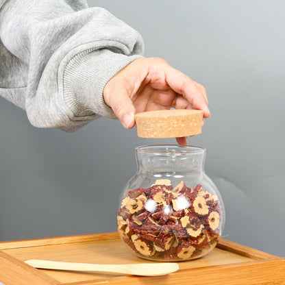 wangsdjy 17oz Glass Jars with Airtight Cork Lids,Wedding Candy Jar,Glass Storage Jars Great Ideal for Kitchen Storage, Tea, Biscuits, Cereals, Flour, Beans, Spices, Coffee Beans (2)