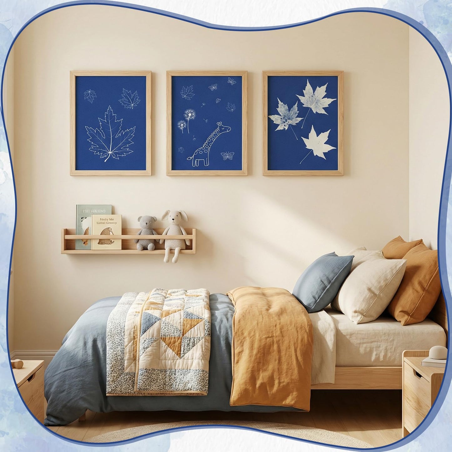 Cyanotype Kit with 50 Sheets Sun Print Paper & Acrylic Panel, Solar Printing Art Supplies for Nature Crafts, DIY Projects , Photography, Ideal for Arts Crafts, Gift