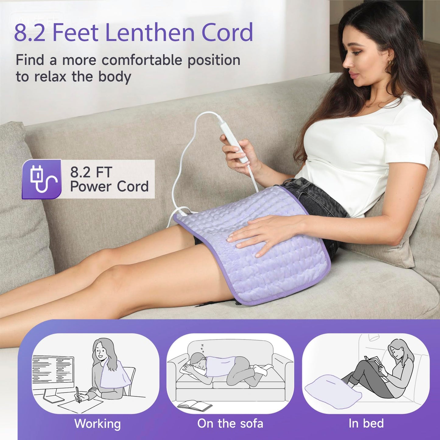 Large Heating Pad for Back Pain Relief, Electric Heating Pad for Neck and Shoulders, Auto Shut Off, Fast Heat, Christmas Gifts for Women Men, Birthday Gifts for Mom Dad (17'' x 33)