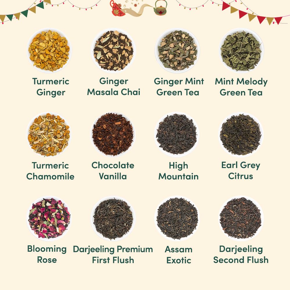 VAHDAM, Advent Calendar 2026 (500g/17.63oz) 24 Unique Loose Leaf Tea - Exclusive Holiday Tea Gift Sets | Christmas Advent Calendar 2026 for Adults | Advent Calendar 2026 Adult Women & Men