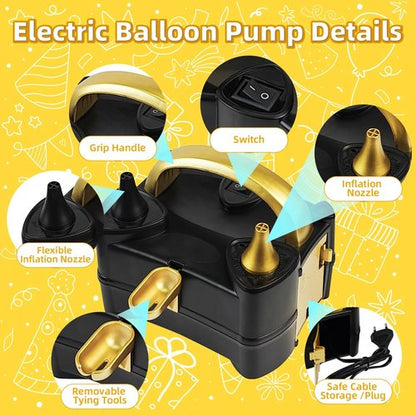 Bezente Rainbow Latex Balloons - 100 Pack Assorted Colors with Electric Balloon Pump