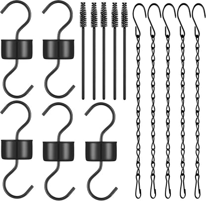 Yenmoz Metal Ant Moat Hooks, 5 Sets Feeder Hanging Chains and Brushes for Hummingbird Feeders