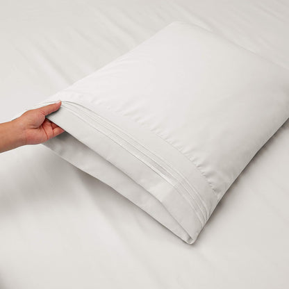 Clara Clark Queen Pillow Cases - Ultra Soft Microfiber Pillow Cover Set of 4 with Envelope Closure, White
