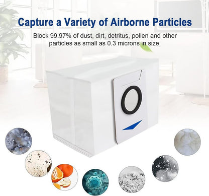 Vacuum Bags for ECOVACS DEEBOT Robot Vacuum Cleaner - Fit X1 OMNI/Turbo T10/T20 Omni/T20/T20 Max/T20 Pro/X&T Series - Disposable Replacement Dust Bag Vacuum Cleaning Accessories Part（12Pack)