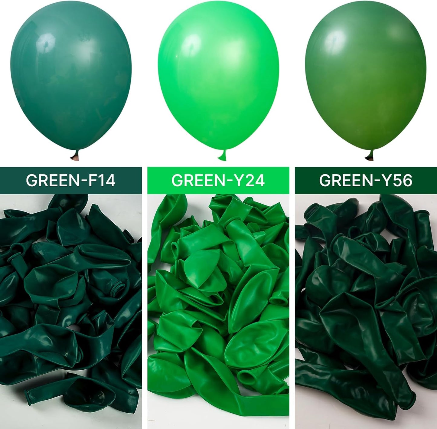 PartyWoo Dark Green Balloons - 99-Piece Emerald Balloon Arch Kit for Birthday & Jungle Parties